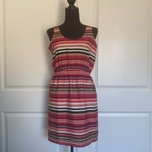 LOFT Striped summer‎ sleeveless lined dress.